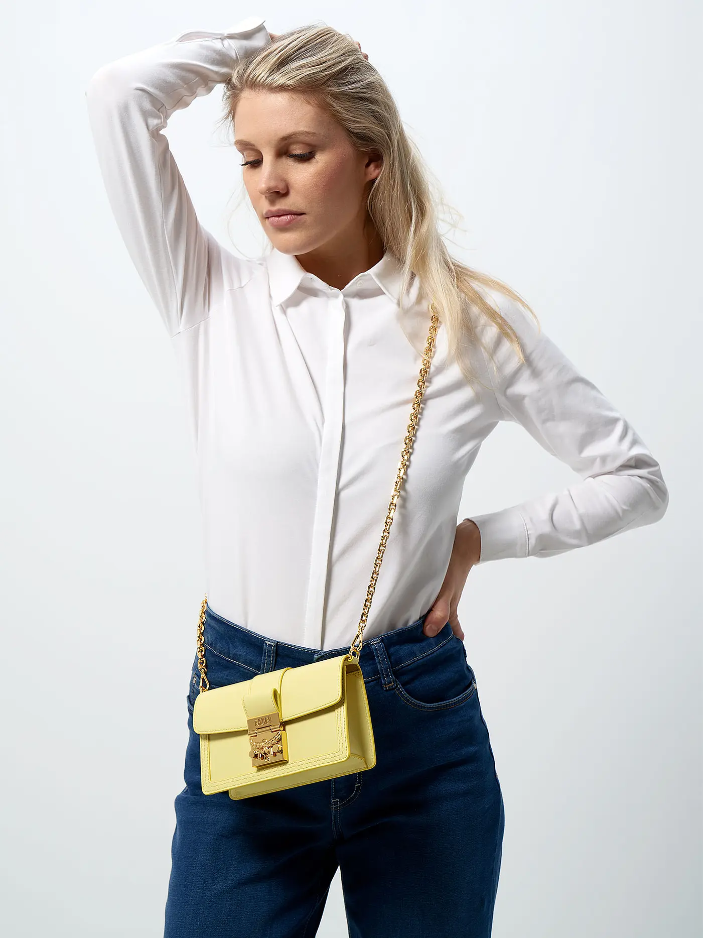 MCM | Ledertasche - Mini Bag Gretl | gelb